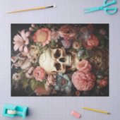 Papier Mousseline Découpage du crâne texturé floral (Artisanat)