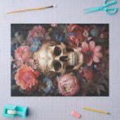 Papier Mousseline Découpage du crâne texturé floral (Artisanat)