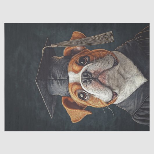Papier Mousseline Découpage du diplômé bouledogue (Recto)