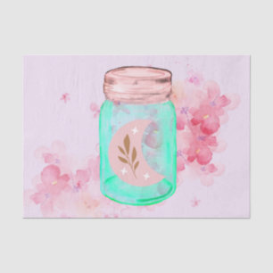 Papier Mousseline Découpage du faisceau de lune Mason Jar