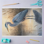 Papier Mousseline Découpage du grand héron bleu (Artisanat)