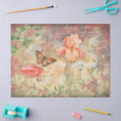 Papier Mousseline Découpage du jardin des papillons floraux (Artisanat)