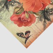 Papier Mousseline Découpage du journal de junk floral orange (Détail)