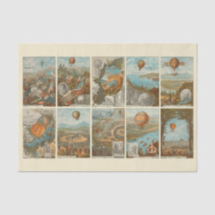 Papier Mousseline Découpage du Motif de ballon à air chaud vintage