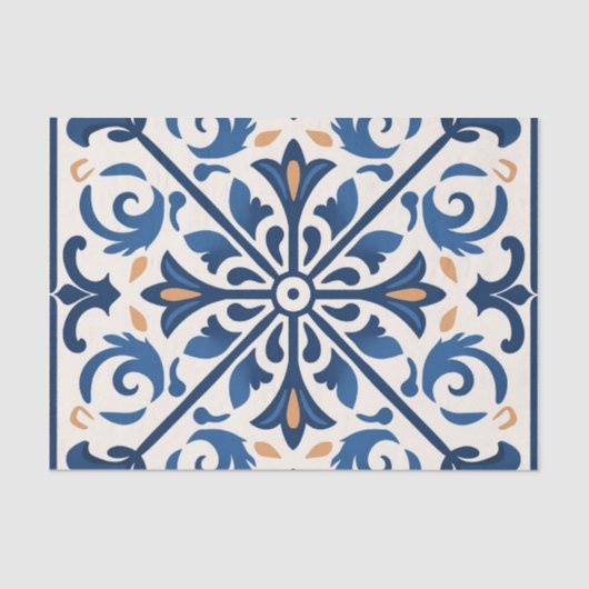 Papier Mousseline Découpage du motif de tuiles espagnoles mignonnes (Recto)