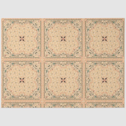 Papier Mousseline Découpage du Motif Paisley Gold  (Recto)