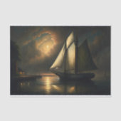 Papier Mousseline Découpage du navire à voile Lune (Recto)