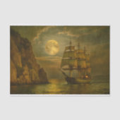 Papier Mousseline Découpage du navire à voile Lune (Recto)