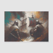 Papier Mousseline Découpage du navire guerrier viking (Recto)