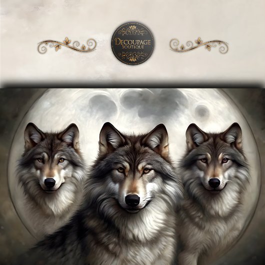 Papier Mousseline Découpage du pack Wolf lunaire