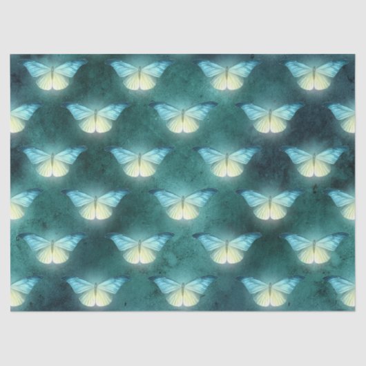 Papier Mousseline Découpage du papillon vert brillant (Recto)