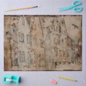 Papier Mousseline Découpage du parchemin de ville vintage (Artisanat)