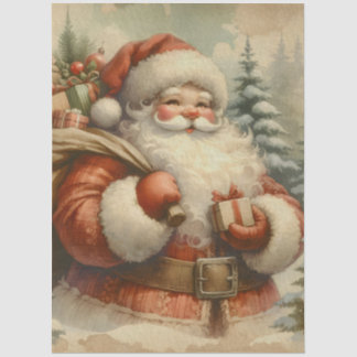 Papier Mousseline Découpage du Père Noël rétro
