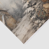 Papier Mousseline Découpage du Père Noël vintage (Détail)