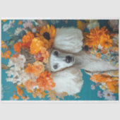 Papier Mousseline Découpage du portrait de caniche français blanc (Recto)