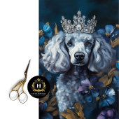 Papier Mousseline Découpage du portrait de caniche gris français