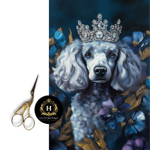 Papier Mousseline Découpage du portrait de caniche gris français