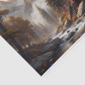 Papier Mousseline Découpage du retrait Cabine de montagne (Détail)