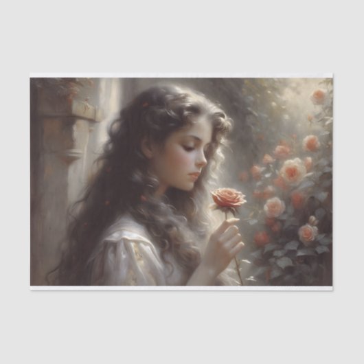 Papier Mousseline Découpage du rose (Recto)