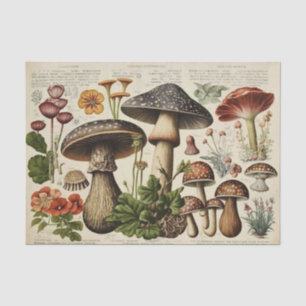 Papier Mousseline Découpage du salon de champignons vintages