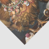 Papier Mousseline Découpage du Tea Party des coqs et pousses (Détail)