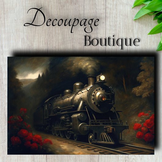 Papier Mousseline Découpage du train à vapeur vintage
