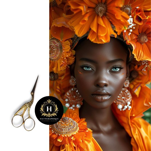 Papier Mousseline Découpage d'une femme afro-américaine orange