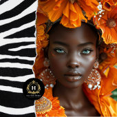 Papier Mousseline Découpage d'une femme afro-américaine orange