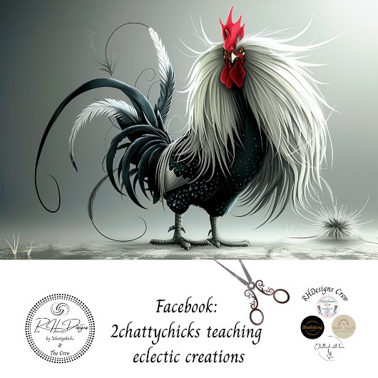 Papier Mousseline Découpage Elaborer Rooster longues plumes blanches