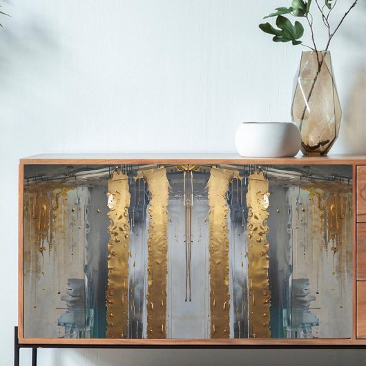 Papier Mousseline Découpage Élégance moderne Or Abstrait