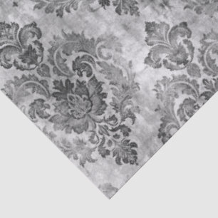 Papier Mousseline Découpage élégant vintage noir gris