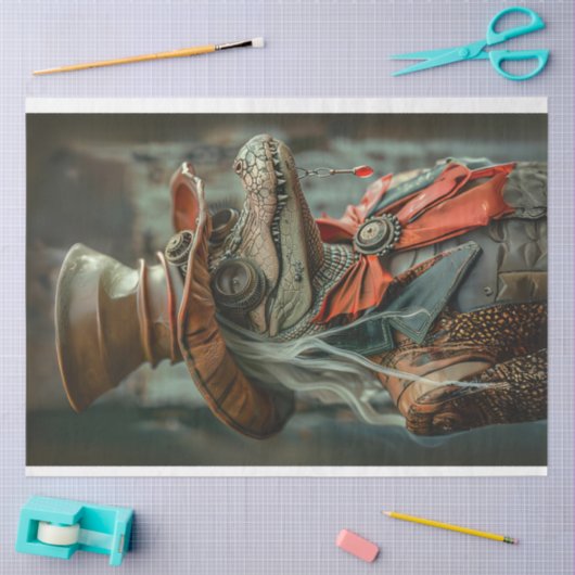 Papier Mousseline Découpage élégante dame Steampunk (Artisanat)