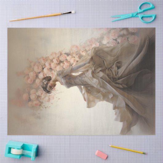 Papier Mousseline Découpage Élégante Mariée Mariage complexe (Artisanat)