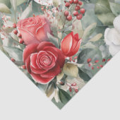 Papier Mousseline Découpage Eléphant vintage et Roses rouges (Détail)