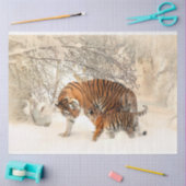 Papier Mousseline Découpage en aquarelle Tiger et Cub Art (Artisanat)