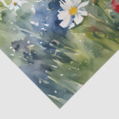 Papier Mousseline Découpage en bleu rouge Aquarelle (Détail)