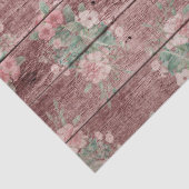 Papier Mousseline Découpage en bois rose rustique et fleurs (Détail)