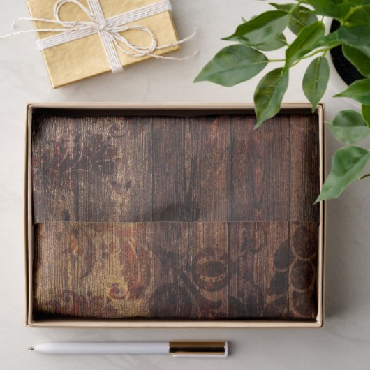 Papier Mousseline Découpage en bois rustique Brown (Cadeau)