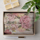 Papier Mousseline Découpage en bois rustique rose (Cadeau)