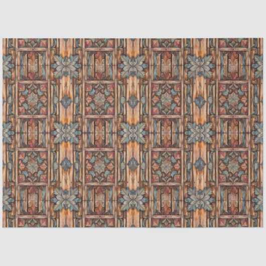 Papier Mousseline Découpage en bois sculpté Faux rustique (Recto)