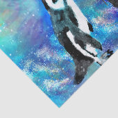 Papier Mousseline Découpage en couple de pingouin lunaire Abstrait (Détail)