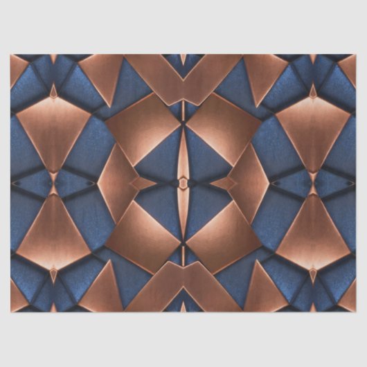 Papier Mousseline Découpage en cuivre gras et en Motif saphir (Recto)