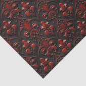 Papier Mousseline Découpage en damas rouge et noir avec relief (Détail)