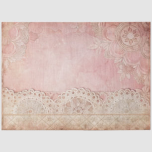 Papier Mousseline Découpage en dentelle artisanale grunge rose