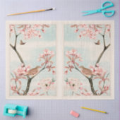 Papier Mousseline Découpage en fleurs de cerises en miroir (Artisanat)
