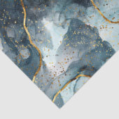 Papier Mousseline Découpage en marbre de grain d'or Turquoise (Détail)