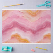Papier Mousseline Découpage en marbre rose orange (Artisanat)