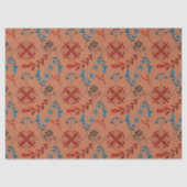 Papier Mousseline Découpage en Motif gras bleu et rouge (Recto)