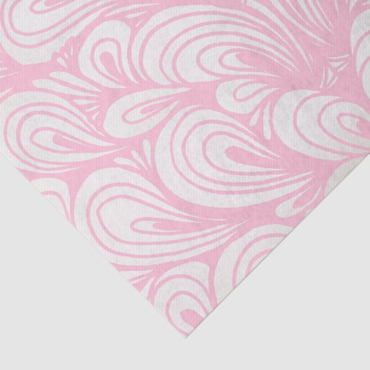 Papier Mousseline Découpage en plume rose pastel (Détail)