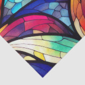 Papier Mousseline Découpage en verre à motif floral (Détail)